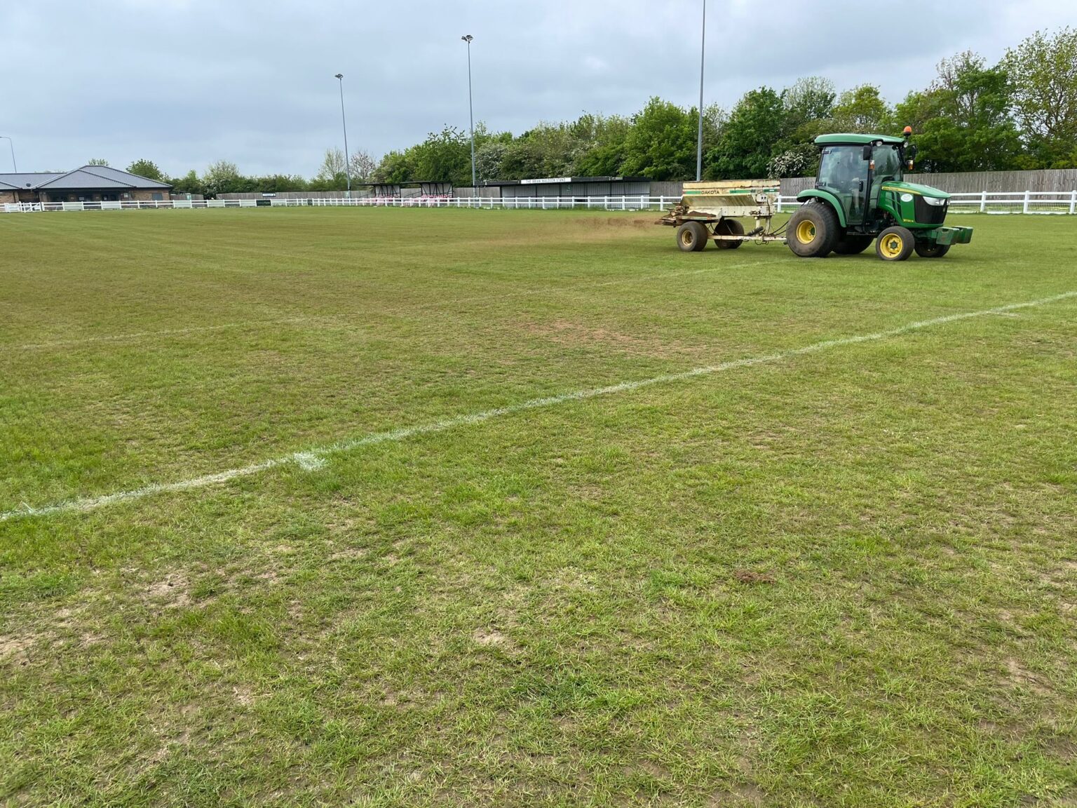 Day 1 of Pitch Enhancement at Huntingdon Town Football Club ...